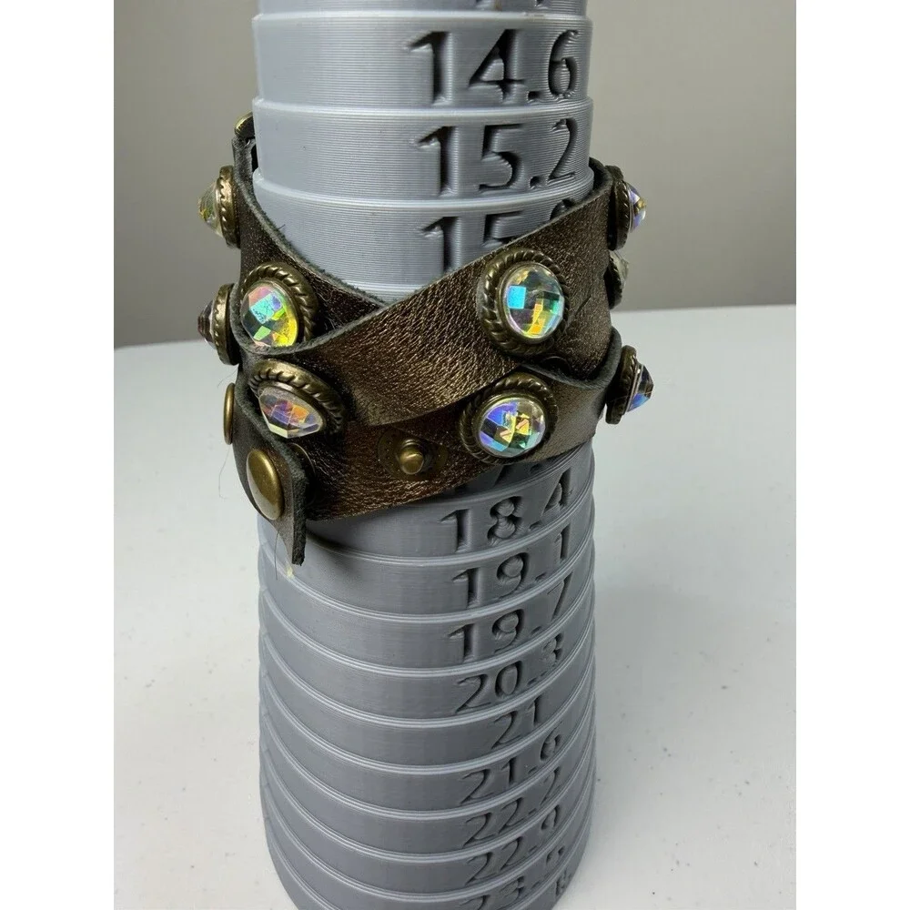 Geneva Wrap Around Bracelet Watch Bronze Rhinestone 29.8mm